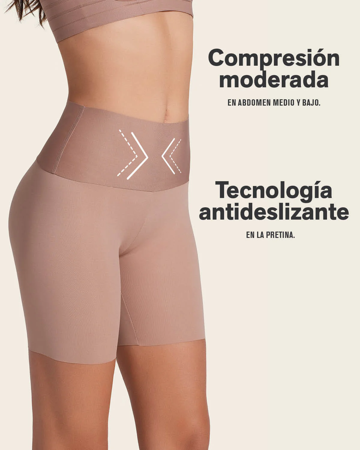Short de control moderado aspecto invisible con fajón antideslizante - Image 5