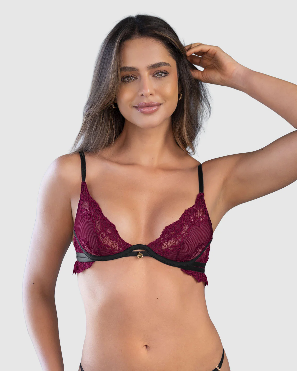 Brasier escote profundo en encaje y tul - Image 14