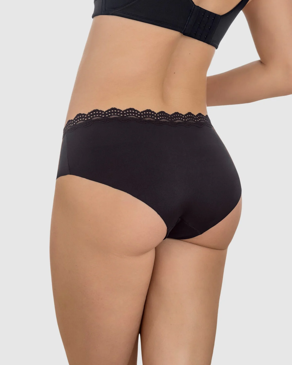 Panty hípster con encaje en cintura tiro medio - Image 5